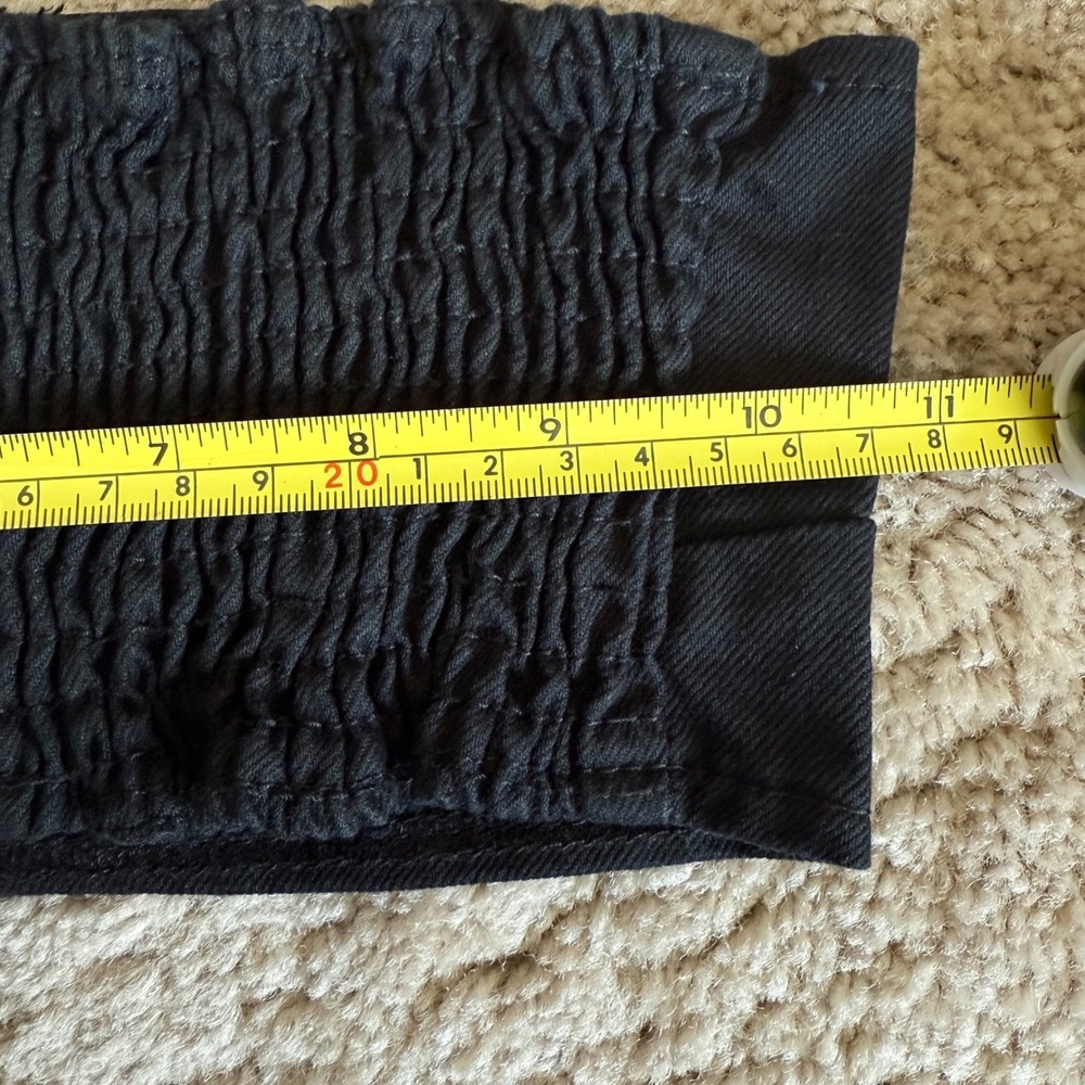 WeWoreWhat Smocked Black Bandeau Top Zip Hook Eye Back Closure‎ Sz XS NWT - Picture 9 of 9
